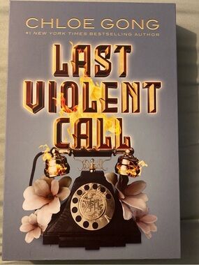 Chloe Gong "Last Violent Call" Hardcover - Blue Cover with Floral & Fire Art